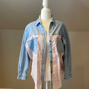 Vintage Denim Floral Button Up
